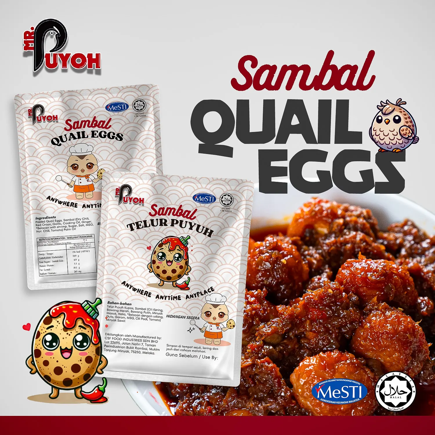 Mr.Puyoh Sambal Quail Eggs