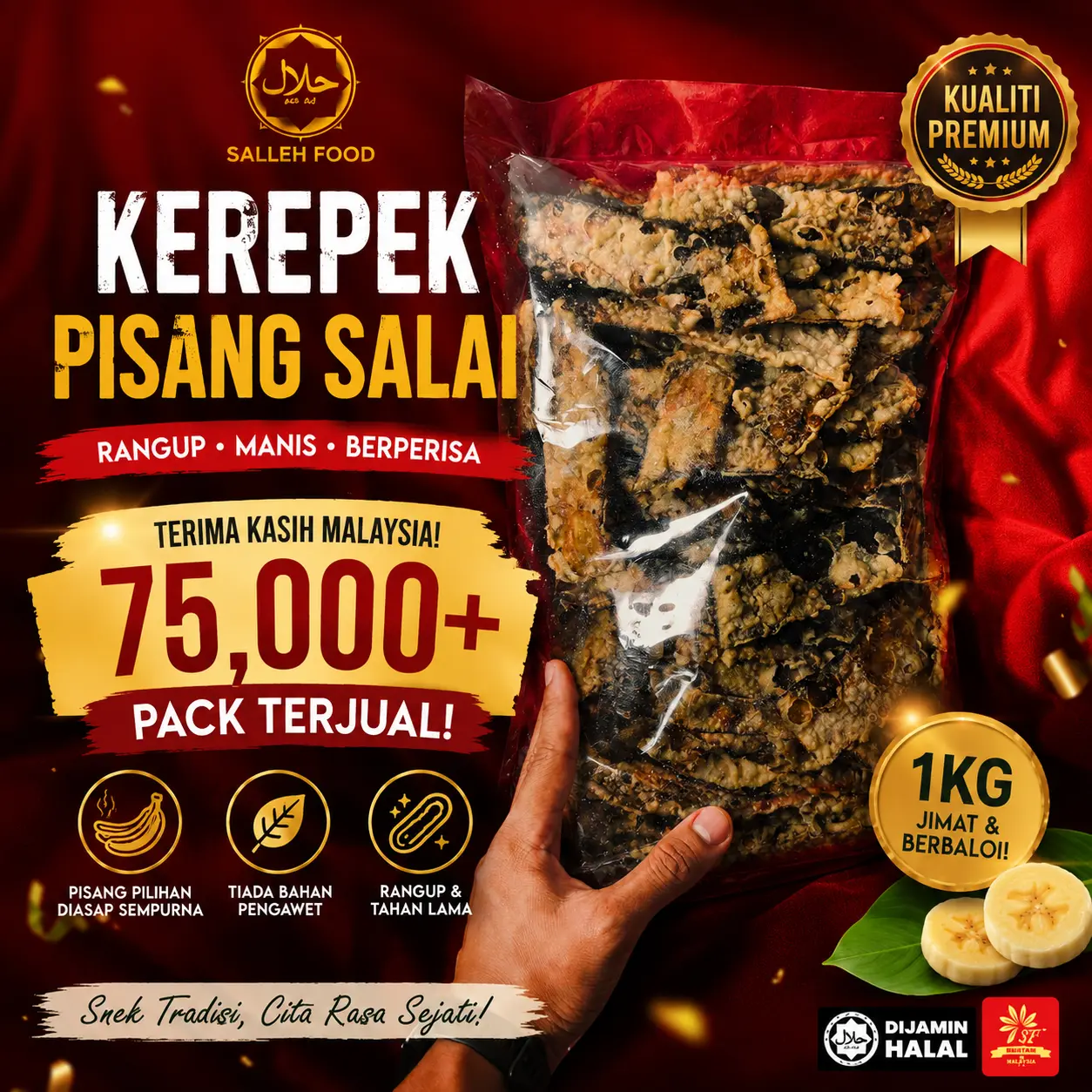Salleh Food Pisang Salai Rangup